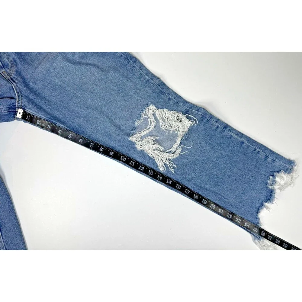 We The Free‎ by Free People Womens Jeans Size 29 Blue Distressed Ripped Raw Hem